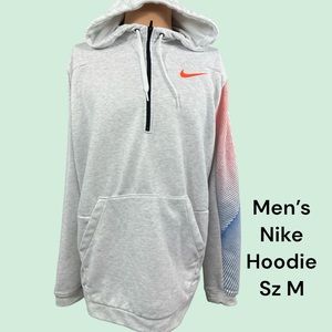 *Nike* Dri-Fit 1/2 Zip Up Training Hoodie Blue and Orange Accent Sz M CJ4429-051